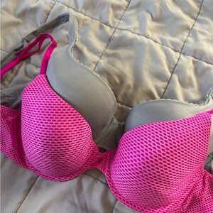 🟡 CLEARANCE DONATING SOON Victoria's Secret Vibrant Pink Mesh Bra bundle